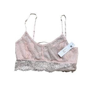 🌸 LA Made 💕 Blush Lace Longline Bralette XS NWT Romantic Layering Top 🌸